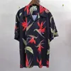 Men's Casual Shirts Black White Red WACKO MARIA Hawaii Beach Men Woman Good Quality Paradise Bird Printing Loose Summer Top Tees