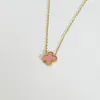 Never Outdated Necklace 18K Gold Plated Clover Women's Love Charm Necklace Wedding Gift Party Daily Wear