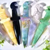 Figurki dekoracyjne 1PC Wysokiej jakości losowy nóż księżycowy naturalny kryształowy rzeźba szlachetna biżuteria brokat