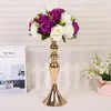 Candele bianche Golden Golden Silver Metal Candlestick Flower State Table Centrotavola Event Event Road Road Decor DECIT