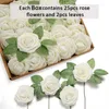 Fleurs décoratives 25pcs 8cm artificiels PE Foam Rose Rose Bride Bouquet Fleur pour la décoration de fête de mariage Scrapbooking DIY