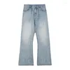 Men's Jeans 2024Spring And Summer American Retro Light BluecleanfitParis Bamboo Joint Machete Skinny Women's Trousers Trendy