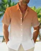Chemises décontractées pour hommes Modèle 3D Modèle imprimé de conception de dégradé hawaïen lâche