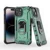 50PCS Armor 360 Rotating Bracket Magnetic Phone Case For iPhone 15 Pro Max 14 Plus Samsung S24 Ultra Back Cover With Ring Stand Kickstand