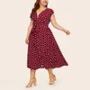 Plus Size Dress Woman Summer Short Sleeve Oversized Long Dress Sexy Loose Female Elegant Vestidos Print Casual Midi Dress 240415