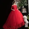 Dresses Elegant Boat Neck Vestido De Noiva Classic Lace Ball Gown Off The Plus Size Robe De Mariee 240403