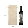 Sacs à provisions 20pcs / lot 16 36cm Gift Champagne Sachets Burlap Linn DrawString Red Wine Bottle Covers Sac personnalisé