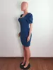 Casual Dresses Denim Skater Dress Sexig Women V-ringen Elegant Streetwear Jeans Club Party Vestidos