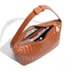 Women Vegan Fashion Woven Leather Handbag Top-handle Shoulder Underarm Bag