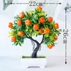 Dekoratif çiçekler yaratıcı yapay meyve ağacı gerçekçi bitki saksı kapalı masaüstü dekorasyon simülasyonu