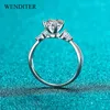 Cluster Rings Women Trendy Engagement Silver Platinun Plated 1 Ct Diamond Test Past Real Natural D Color South Africal Moissanite Ring