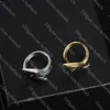 Trendy Mens Womens Titanium Steel Ring Luxury Designer Lovers Anneaux de mariage Classic Ring Gold High Quality Engagement Bijoux Gift