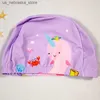 One-Pieces 2PCS unicorn whale print baby swimsuit pink long sleeved childrens swimsuit UPF 50 Q240418