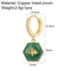 Charms Cubic Zirconia Green Bee Produkcja biżuterii Zasilanie Brezyjczyków DIY Kolczyki bransoletki naszyjniki