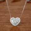 2024 Choucong Brand Heart Pendant Luxury Jewelry 925 Sterling Silver Princess Cut White Topaz Cz Diamond Gemstones Party Women Beach Engagement Clavicle Necklace