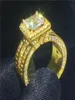 Vecalon Vintage Promise Ring 925 Sterling Silver Princess Cut 3CT 5A CZステートメント女性のためのウェディングバンドリングブライダルジュエリー8282343
