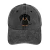 Berets Black and Tan Long Haired Dckhund Cowboy chapeau d'anniversaire