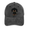 Berets Black And Tan Long Haired Dachshund Cowboy Hat Birthday Sunscreen Bobble Women Hats Men's