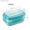 Bento Boxes Adult Stapelbare Bento Lunch Box 3 Lagen Lekbestendige all-in-1 Bento Box Lunchbox met gebruikszuigsaus Draining Containers Duurzaam L49