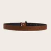 Belts Western Cowboy Waist Belt With Star Pattern Buckle Vintage Engraved Faux Leather Waistband Adjustable For Women