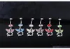 6 färger Belly Button Navel Rings Body Piercing Smycken Dingle Accessories Fashion Charm 20 PCSlot Mix Colors To1HD4002171