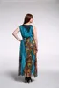봄과 여름 여자 대형 스윙 보헤미안 민족 스타일 해변 드레스 인쇄 쉬폰 사이즈 3027