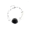 Choker Collier de perles de fleurs romantiques pour femmes filles mignonnes mignonnes de bijoux de mode doux accessoires accessoires