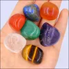 Losse edelstenen losse 7 stcs/set Reiki Seven Chakra HealingNatural Stone tuimelde Irregar Polishing Rock Quartz Yoga Energy Bead Decorati Oto9k