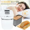 Machine de pain sans gluten 14 en 1 avec distributeur de fruits et de noix, double pagaie, programmable, 3 lb Capacité - Appliance de cuisine automatique et facile à utiliser