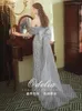 Runway Dresses Grey Shinny Celebrity Mermaid Bow Train Floor-Length Wedding Party Evening Prom Gowns Off Shoulder