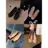 2024 Valens Tino Girl Flat Shoe Satin Designer Ballerinas Round Ballerinas Shoes Lady Head Yang Chaoyue's Summer Bow Ballet Bottom Style Riveted Roman Single 1UXM