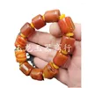 Strand Warring States Red Barrel Beads Chalcedony Road Link Agate Men and Women Same Style armband