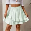 Scherma 2024 Summer Ruffle Skirt for Women High Waist Irregolare Colore Short Prairie Chic Sweet Fashion Fashion a linea