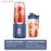 Juicers 6-blade Portable Juice Cup USB Smoothie Mixer Cup Wireless Mini Charging Fruit Extruder Food Mixer Ice Crusher Y240418