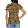 Women's T Shirts Classic Leopard T-Shirts Animal Spots Print O Neck Street Style Oversize Shirt Short Sleeve Woman Y2K Tee Summer Tees