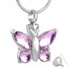 8497 Butterfly Urn Pendant - Memorial Ash Keepsake Cremation Jewellery Necklaces267z