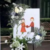 Dekorativa blommor bröllopsark kit paket med 2 dekor hantverkhängare hörn blomma rad för hemmors dag skrivbordsbakgrundsfest
