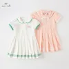 Dave Bella White Pink Soda Cotton Dresses Dress Baby College Summer Children Sukienka DB2235525 240416