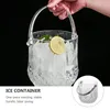 Storage Bottles 1 Set 2pcs Ice Bucket And Clip Container Portable (Transparent)