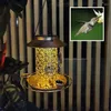 Autres fournitures d'oiseau Solar Feeder Metal Outdoors House House avec LED Light Gift Ideas For Lovers Outdoor Garden arrière-cour décoration