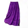 Skirts 2024 Women's Summer 45MM Natural Mulberry Silk Jacquard Weave Fragrant Cloud Yarn Chinese Button Wrapped Hip Skirt