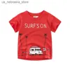 T-Shirts Sommer Kinderkleidung Kleidung Boy T-Shirt Cotton Dinosaurier kurzärmelig T-Shirt Childrens Boy lässig Süßes T-Shirt 1-8 Jahre Q240418