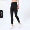 desginer als yoga aloe pant leggings عارية على الوجهين مع جيوب جانبية للياقة النسائية مرونة عالية وسروال ركوب الدراجات الرياضية الضيقة