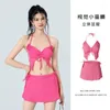 Women's Swimwear Korean Fashion Sexy Push Up Bikini Three Piece Set Swimsuit Women Rose Red Summer Beach Holiday Y2k Skirt Bathing Suits