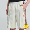 24SS Shorts Jogger Drawstring Rayas Blancas Blancas Blancas Aprecotos Bordado Bordado Shorts