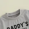 衣料品セットPudcoco Toddler Boys Summer Outfitsレタープリント半袖Tシャツと弾力性のあるショートパンツ2ピースの休暇用服セット0-3T