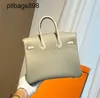 Brknns Handbag en cuir authentique 7a Handswen White Touch25 Misty Crocodile épissé avec Gold2F8E