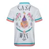 Ny casablanc-skjorta skjorta masao San Print Mens Woman Casual Tshirt Loose Silk S Shirt Kort ärm Luxury T-shirt Högkvalitet Tshirts Tees J9ni#