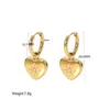 Stud Earrings 2024 Stainless Steel Gold Color Zircon Star Heart Shape For Women Trend Girls Clavicle Party Jewelry Gift