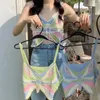 Damestanks vrouwen casual losse haakhaak gebreide top zomer holle out cami crop camisole kleurrijke stranden zwempak bedek op